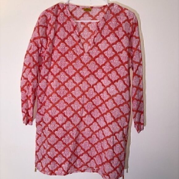 WOMEN'S ROBERTA ROLLER RABBIT COVERUP TUNIC SHIRT Jemina Kurta XS - Picture 1 of 9